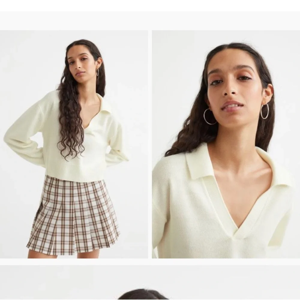 H&M Collared Sweater Sz S in Natural White - Picture 1 of 7